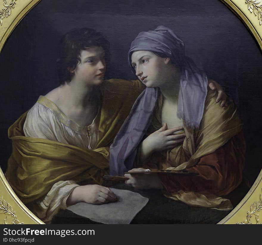 The painting called The Union of Drawing and Color by Guido Reni, an Italian baroque artist.