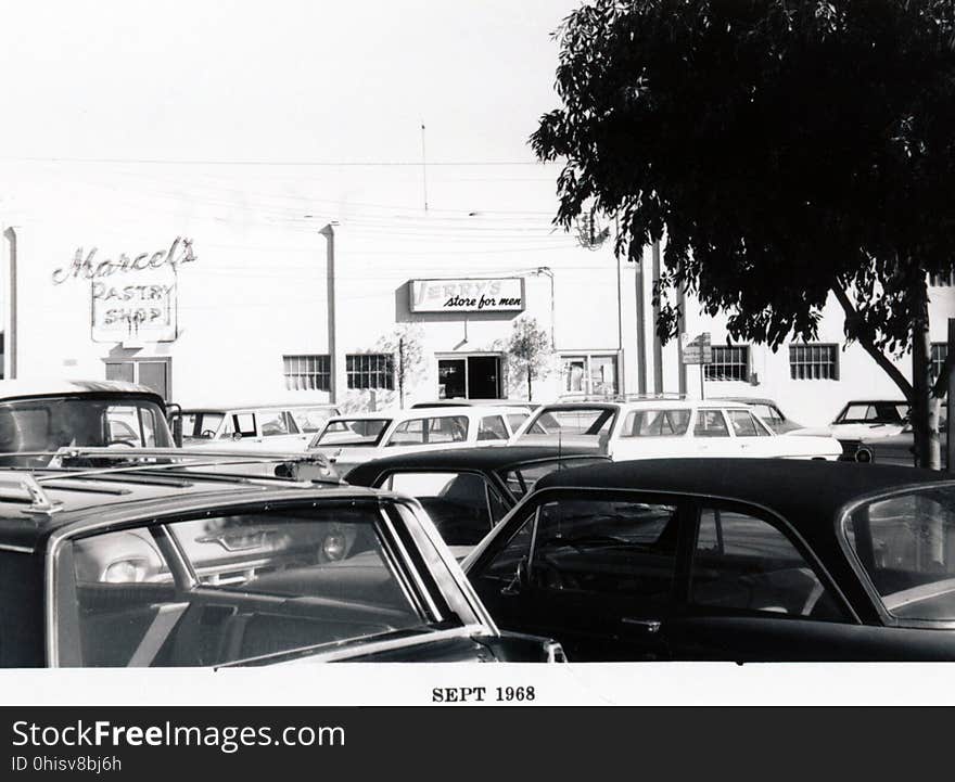 Menlo Park 1968: Santa Cruz Avenue - North Side, rear