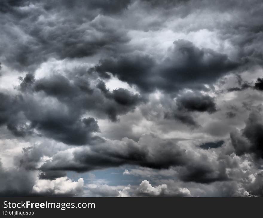 Sky, Cloud, Black And White, Atmosphere