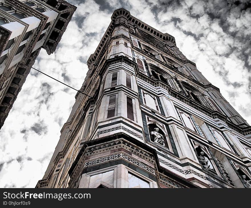 Building, Landmark, Black And White, Monochrome Photography