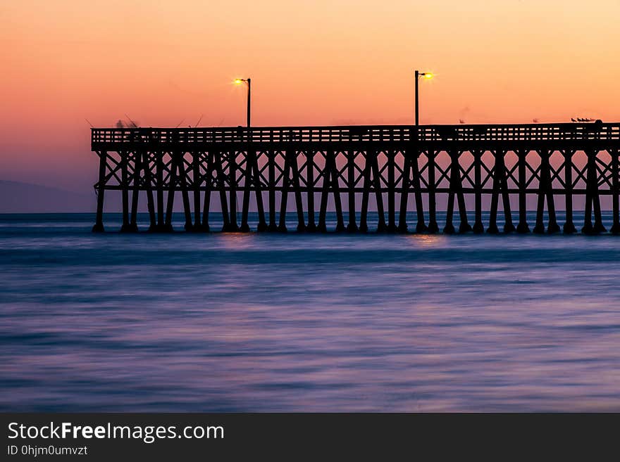 Pier, Sunset, Sunrise, Sea