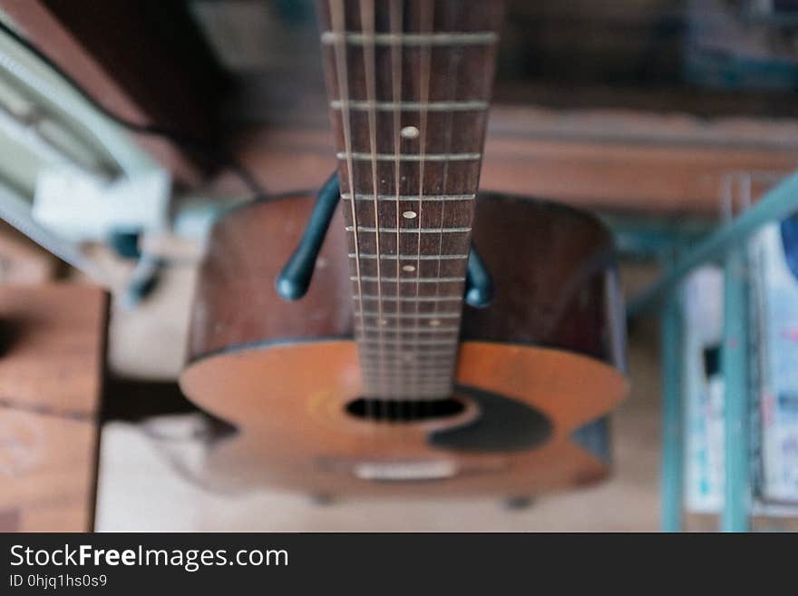 Neck of a classical guitar. Neck of a classical guitar