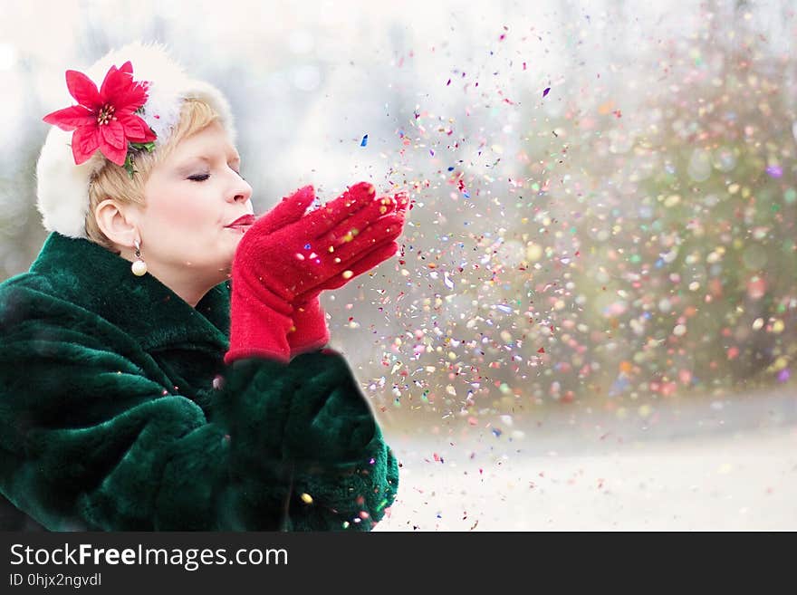 Red, Pink, Girl, Winter