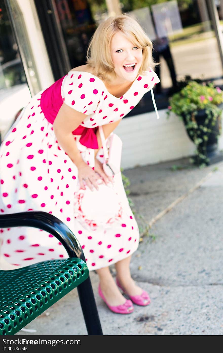 Clothing, Pink, Human Hair Color, Polka Dot