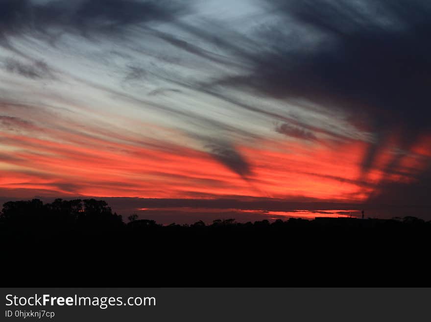 Sky, Red Sky At Morning, Afterglow, Atmosphere