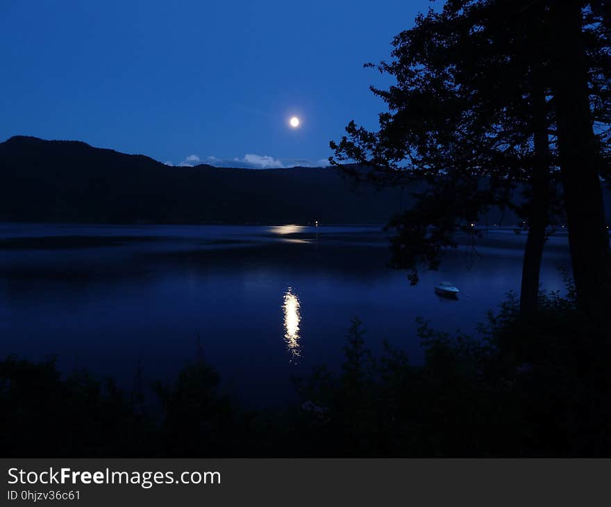 Nature, Moonlight, Sky, Reflection