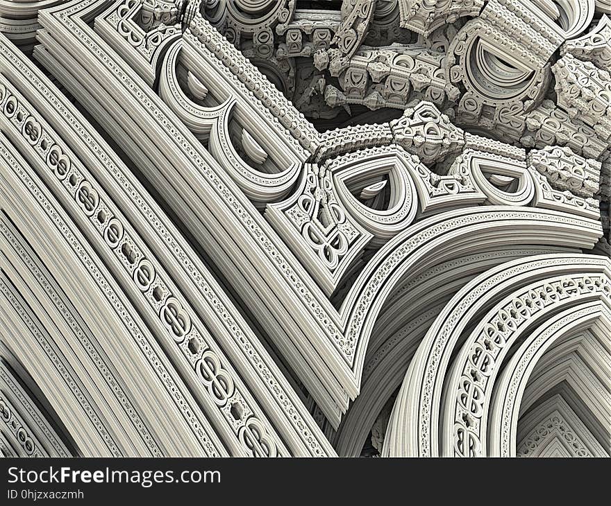 Stone Carving, Black And White, Structure, Landmark