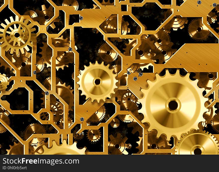 Yellow, Metal, Design, Pattern