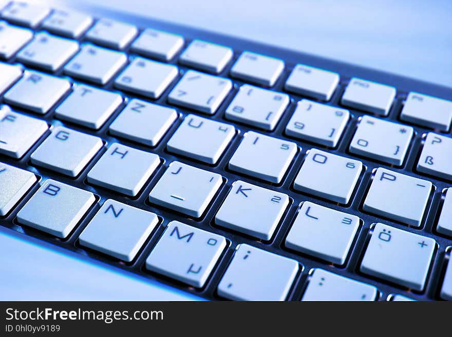 Computer Keyboard, Blue, Technology, Input Device