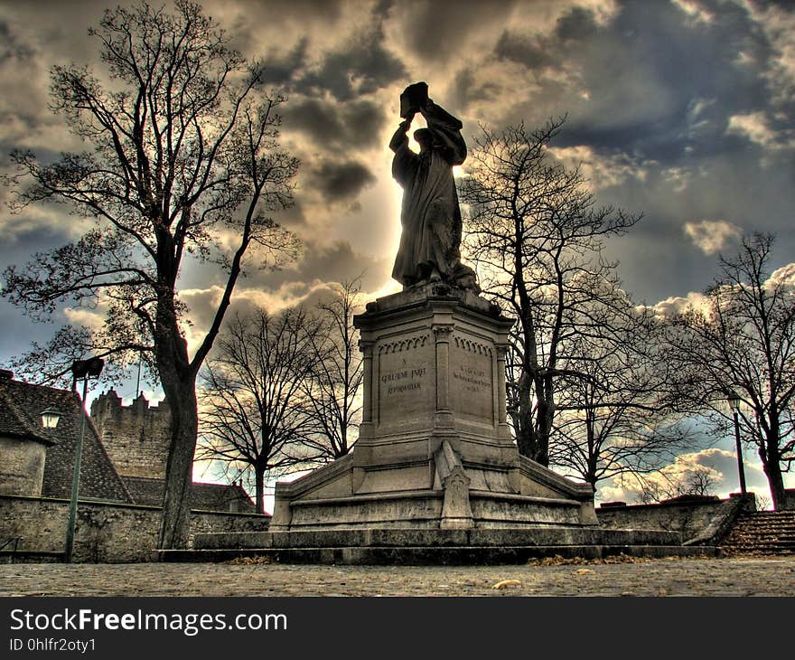 Statue, Monument, Tree, Sky