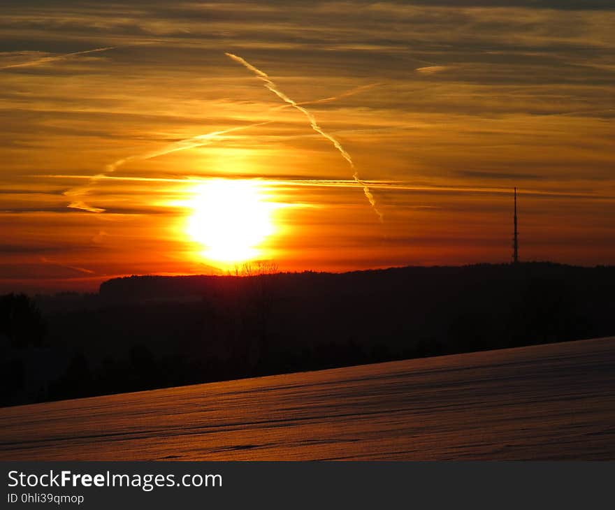 Sky, Horizon, Afterglow, Sunrise