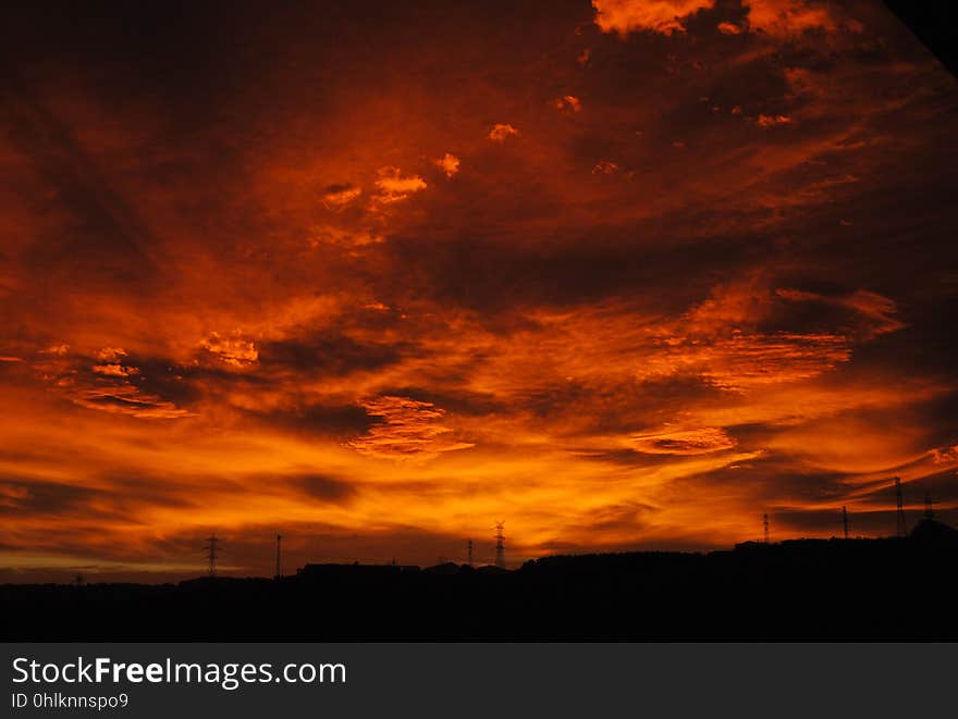 Sky, Red Sky At Morning, Afterglow, Dawn