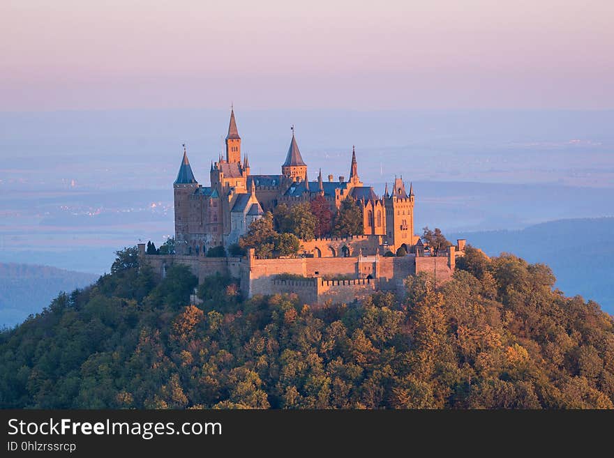 Castle, Château, Sky, Morning