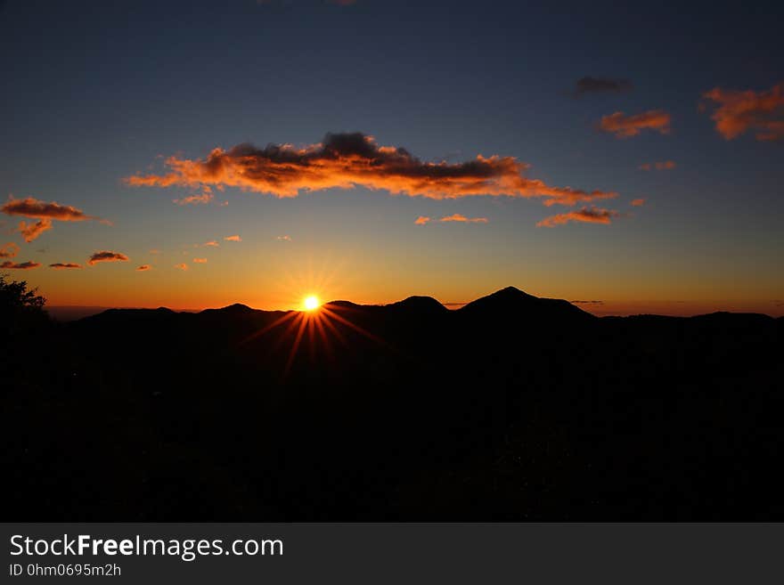 Sky, Afterglow, Sunrise, Horizon