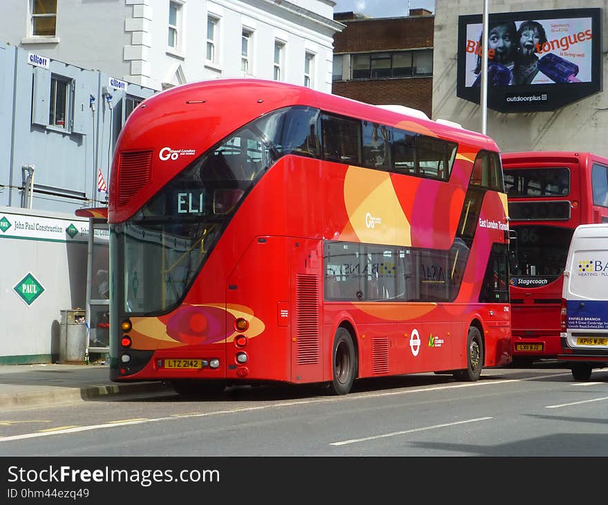 New Routemaster bus on the East London Transit bus route No.EL1. New Routemaster bus on the East London Transit bus route No.EL1