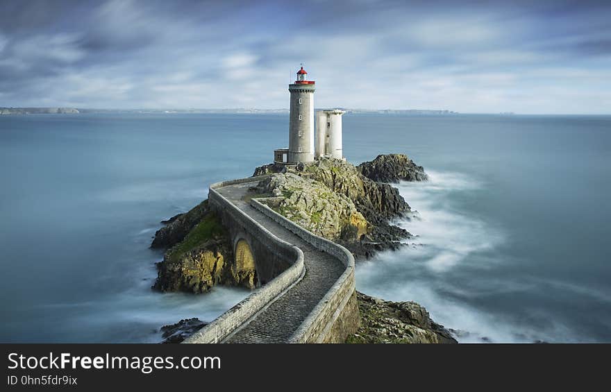 The Phare du Petit Minou is a lighthouse in the roadstead of Brest in the commune of Plouzané in Brittany &#x28;Bretagne&#x29;. It is located near the Minou fort that was built in 1697 by Vauban. The lighthouse was switched on in 1848 and automated in 1989. The light is visible 35km away.