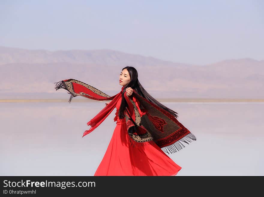 Red, Sky, Girl