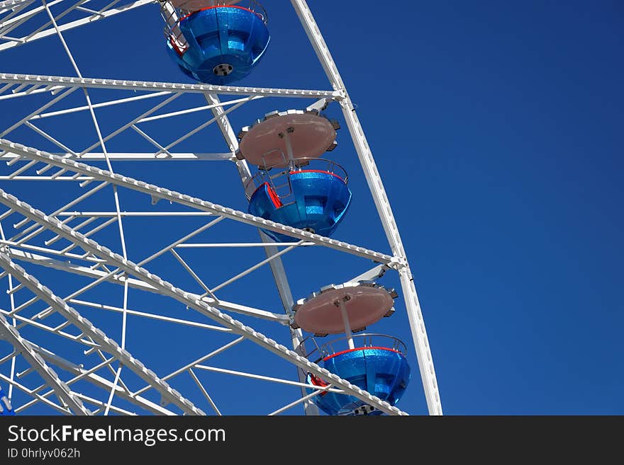 Ferris Wheel, Blue, Tourist Attraction, Sky