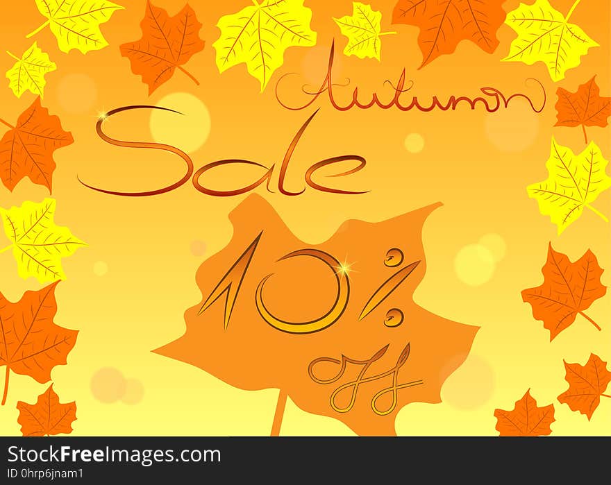 Colorful autumn sale shopping concept, vector.