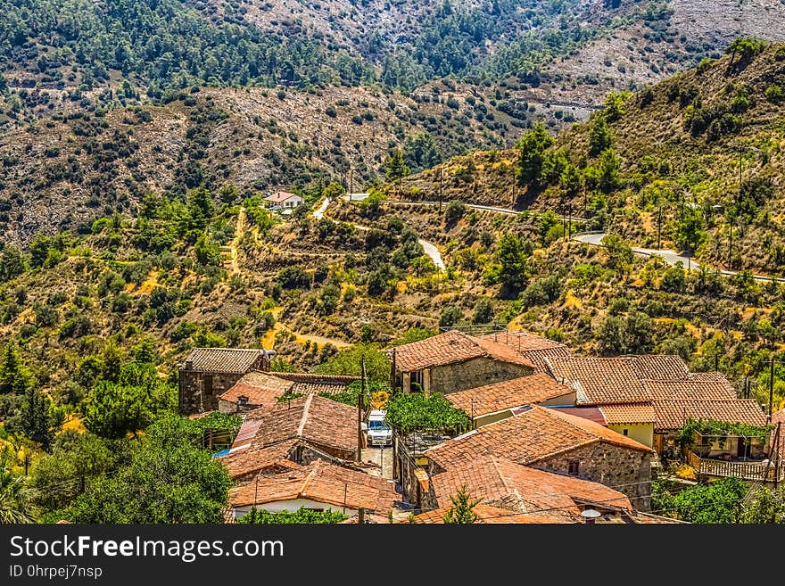 Mountain Village, Vegetation, Village, Tree