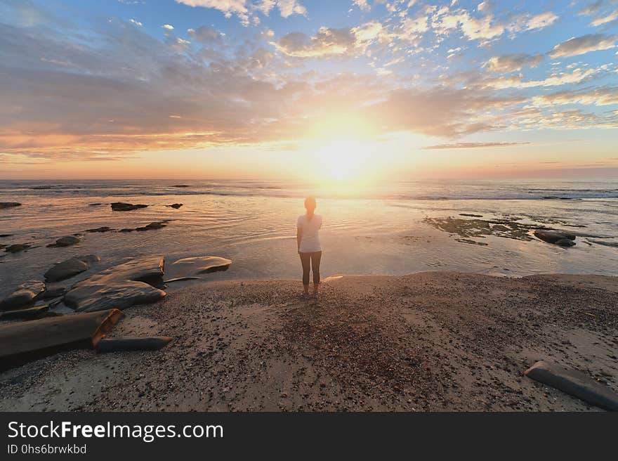 Sky, Sea, Horizon, Sunrise