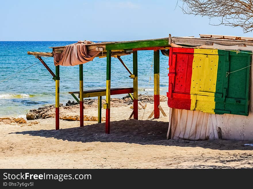 Beach, Yellow, Sea, Vacation