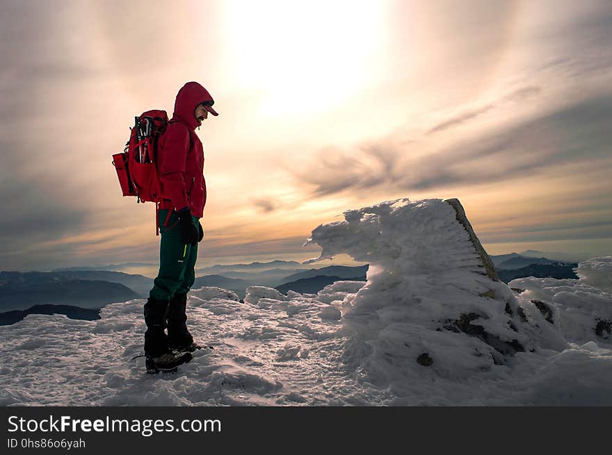 Sky, Mountainous Landforms, Snow, Mountain