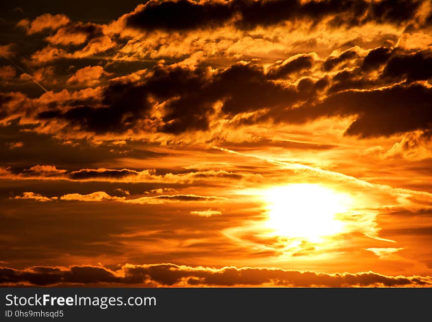 Sky, Afterglow, Red Sky At Morning, Sunset