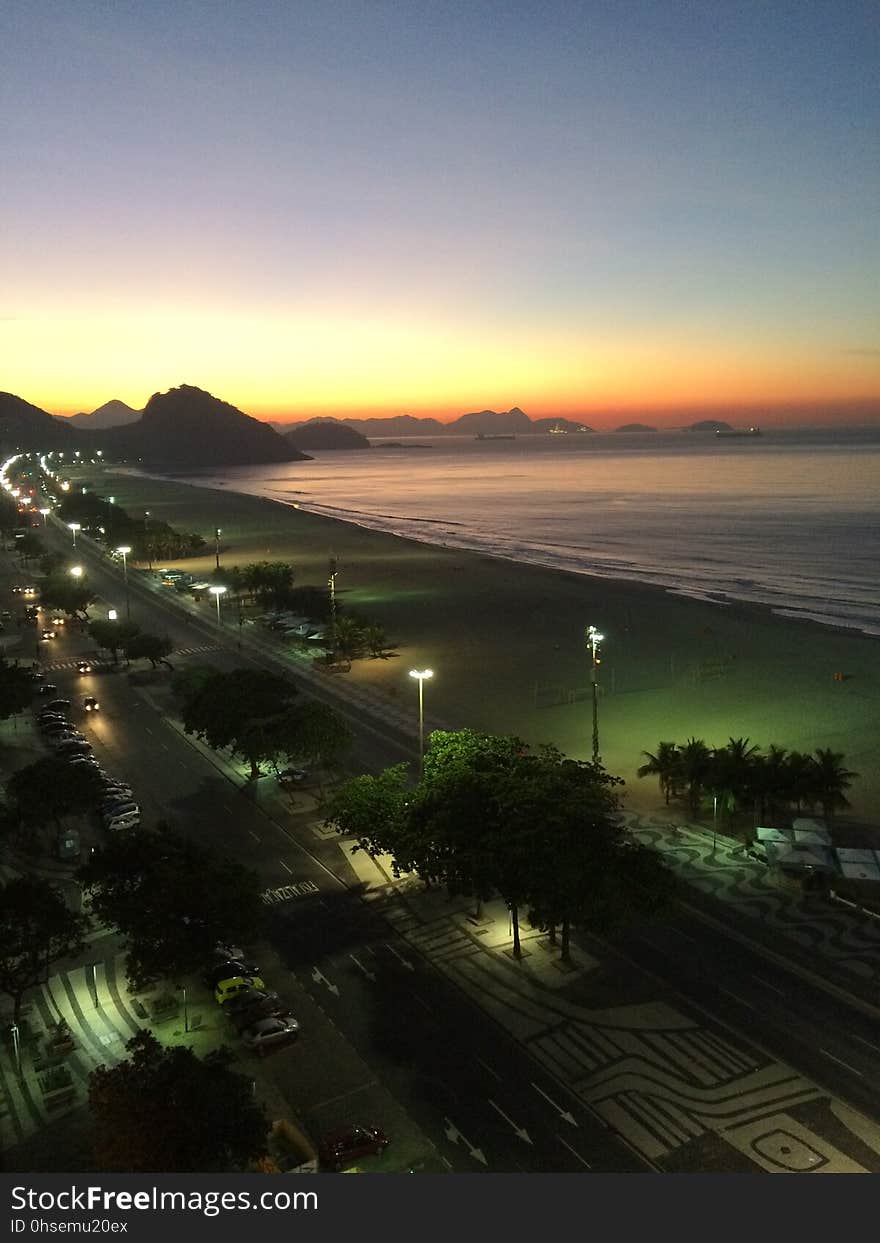 Copacabana sunrise view from 12th floor. Copacabana sunrise view from 12th floor