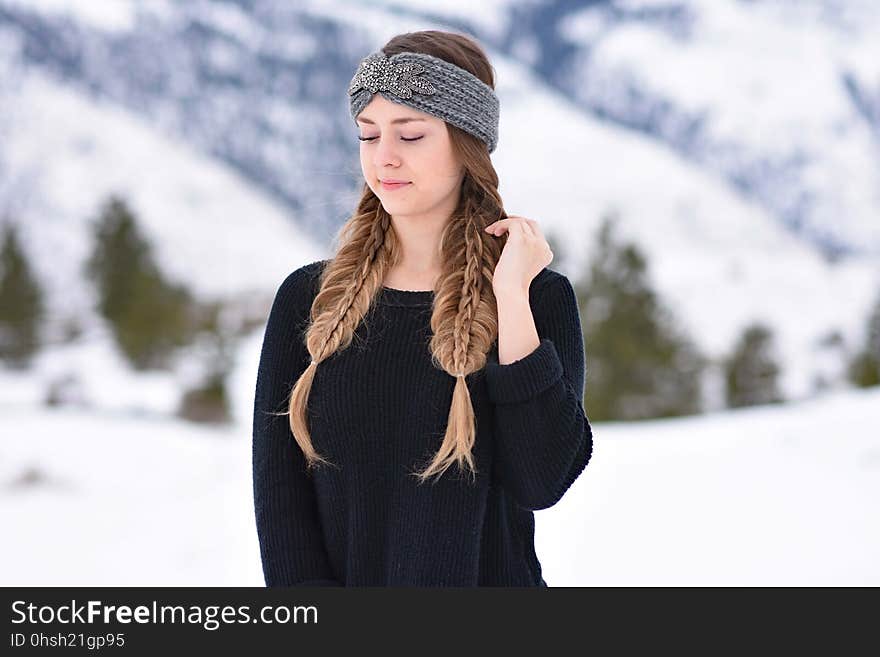 Winter, Snow, Headgear, Girl