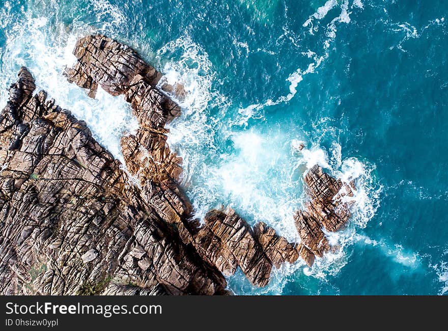 Water, Wave, Sea, Rock