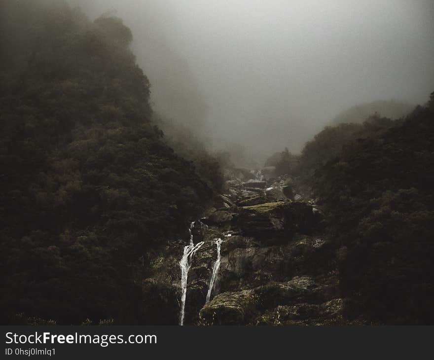 Mist, Hill Station, Waterfall, Mountain