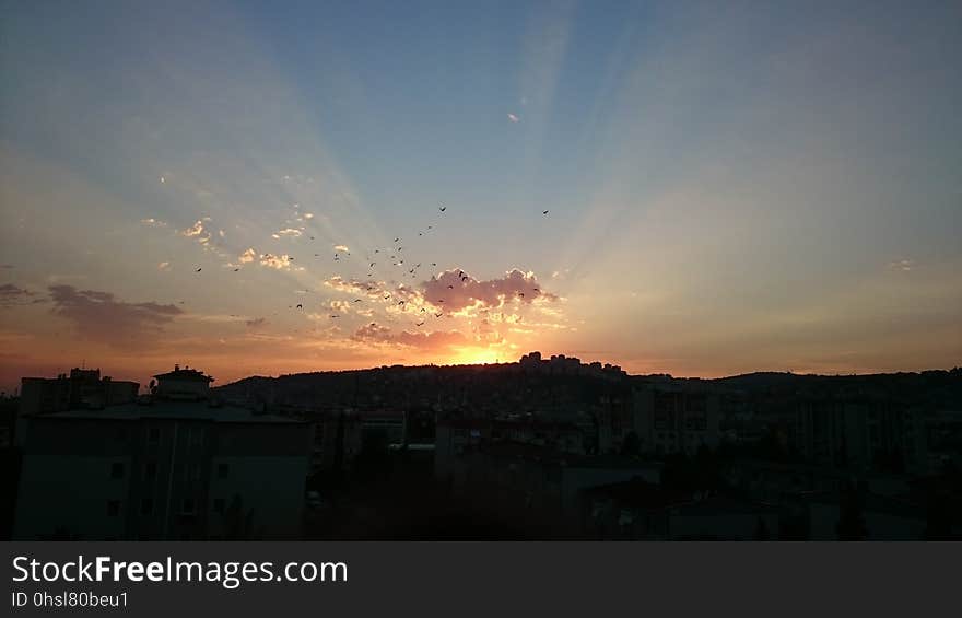 Sky, Dawn, Afterglow, Sunrise