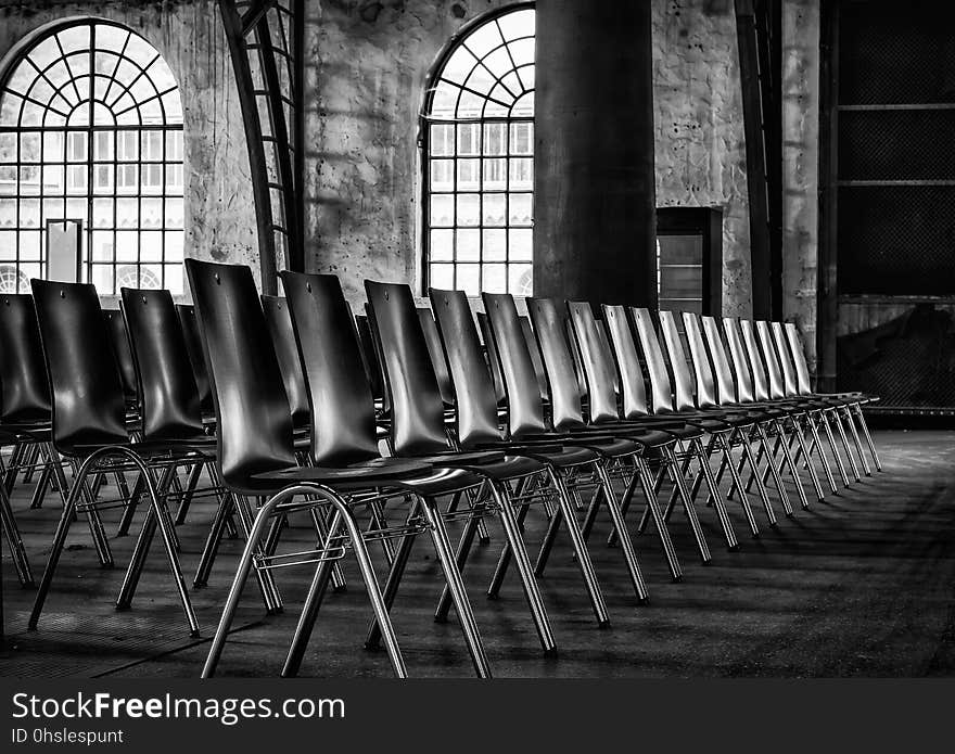 Black, Black And White, Monochrome Photography, Chair