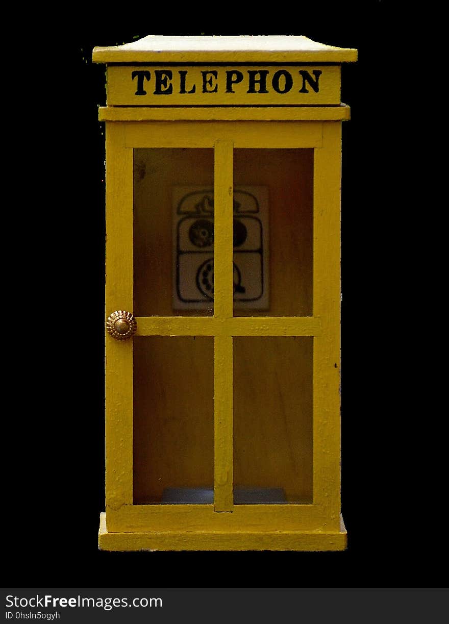 Yellow, Telephone Booth, Furniture