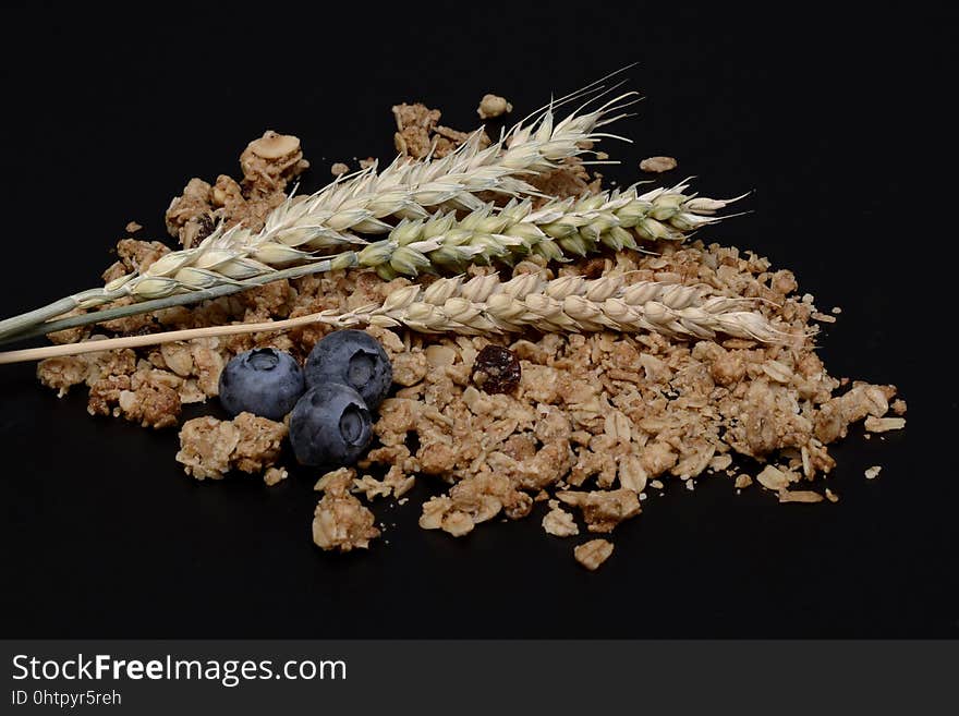 Muesli, Granola, Blueberries, Grain