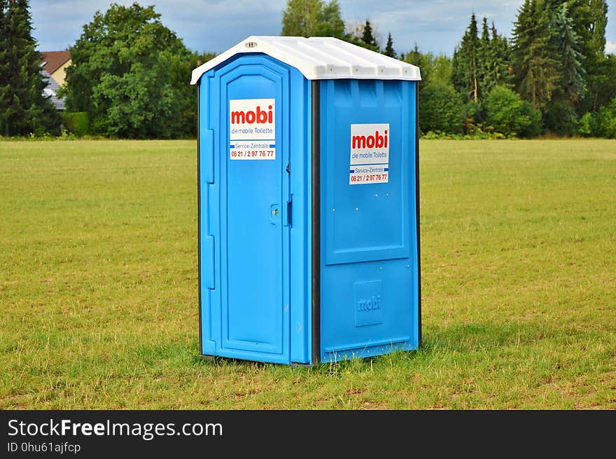 Portable Toilet, Grass, Public Toilet, Waste Containment