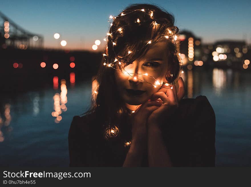 Reflection, Water, Night, Light