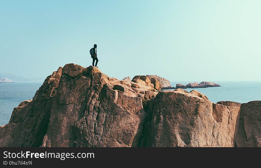 Sea, Sky, Rock, Cliff