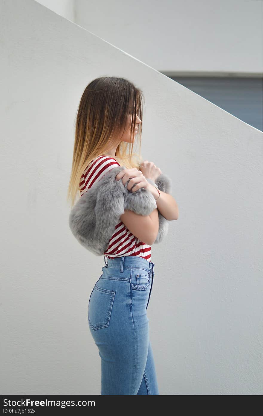 Blue, Jeans, Standing, Human Hair Color