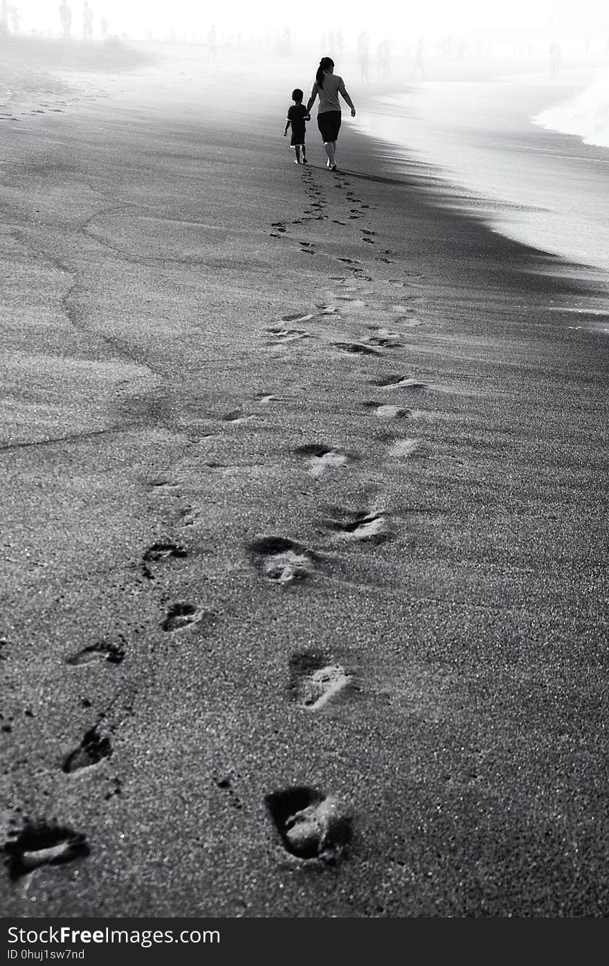 Black And White, Monochrome Photography, Sky, Sand