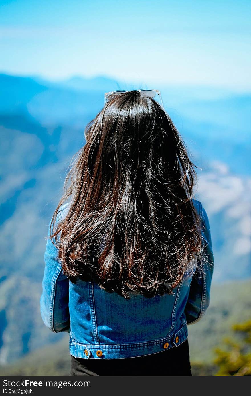 Blue, Hair, Sky, Girl