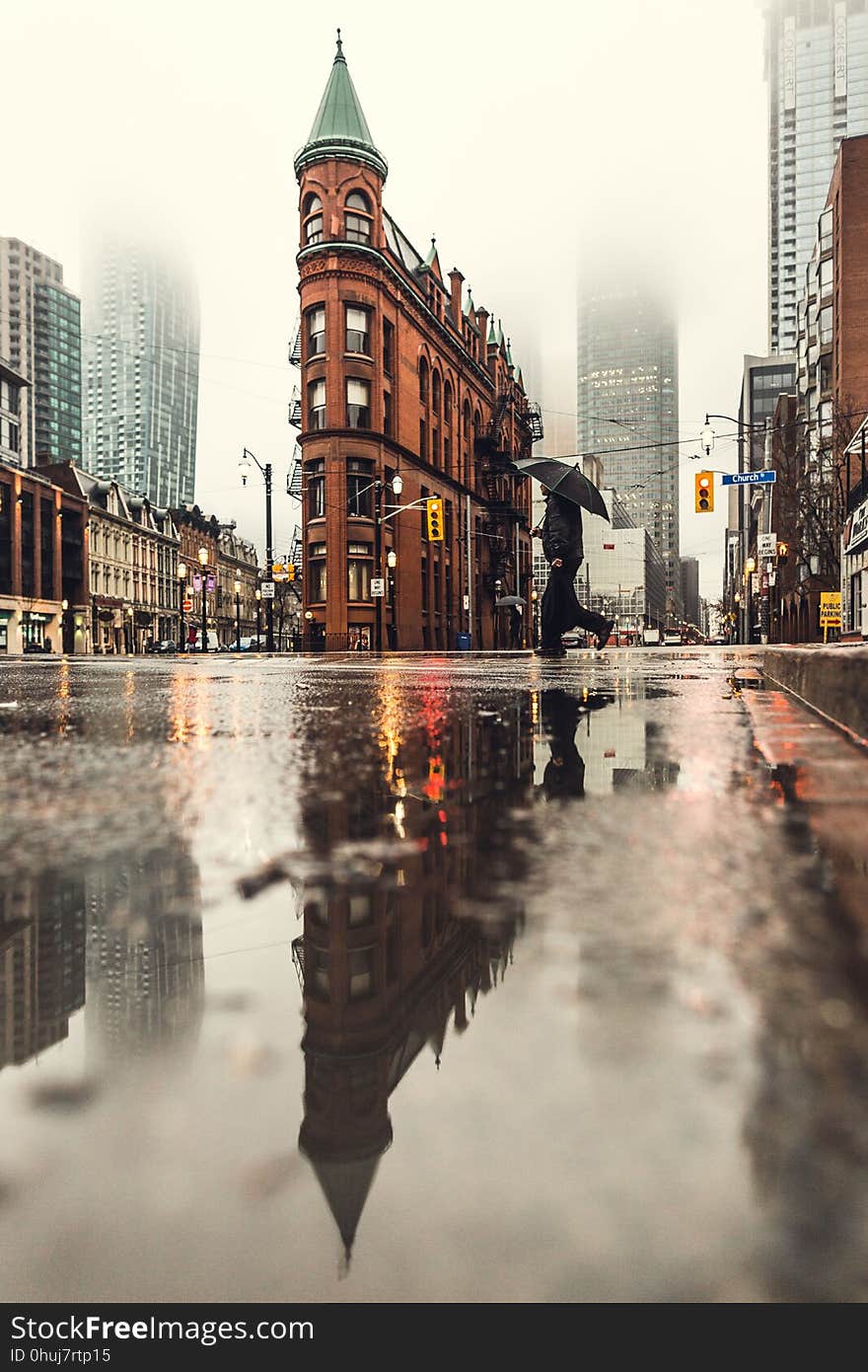 Reflection, Water, City, Urban Area