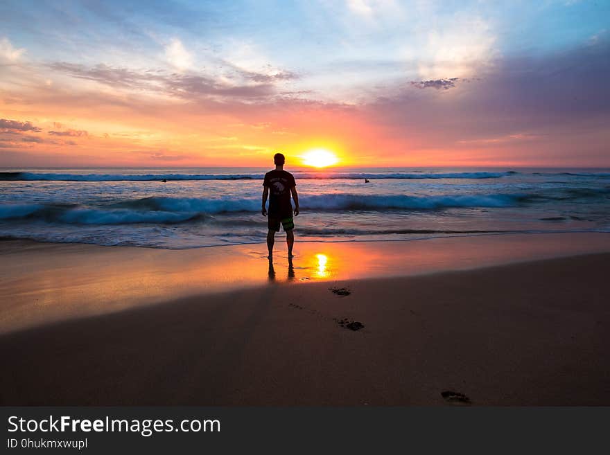 Sky, Sea, Sunset, Horizon