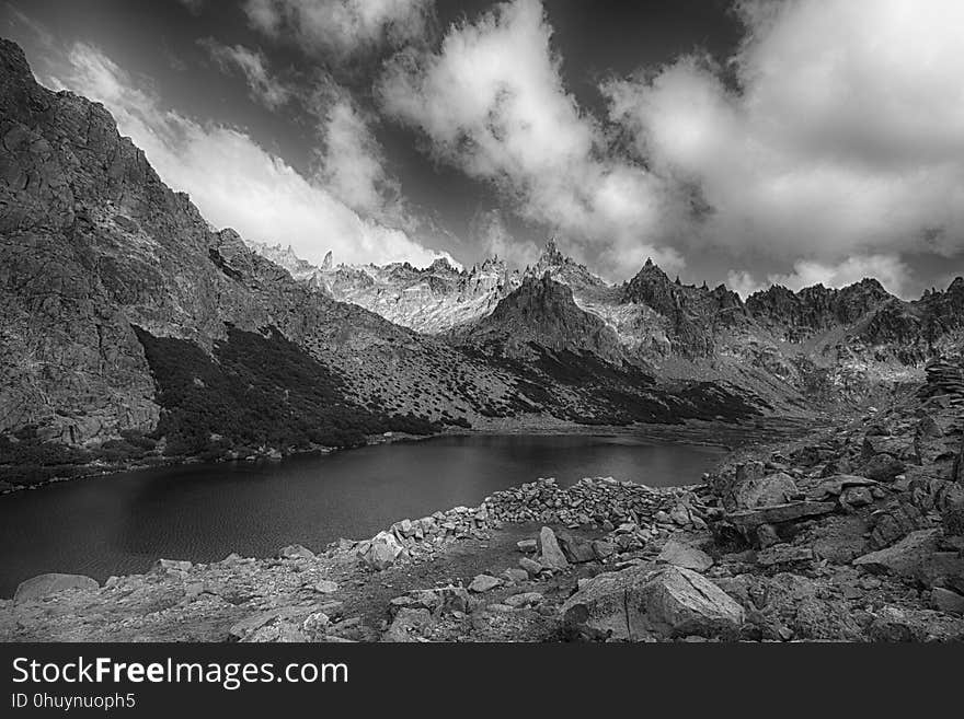 Sky, Nature, Black And White, Mountain