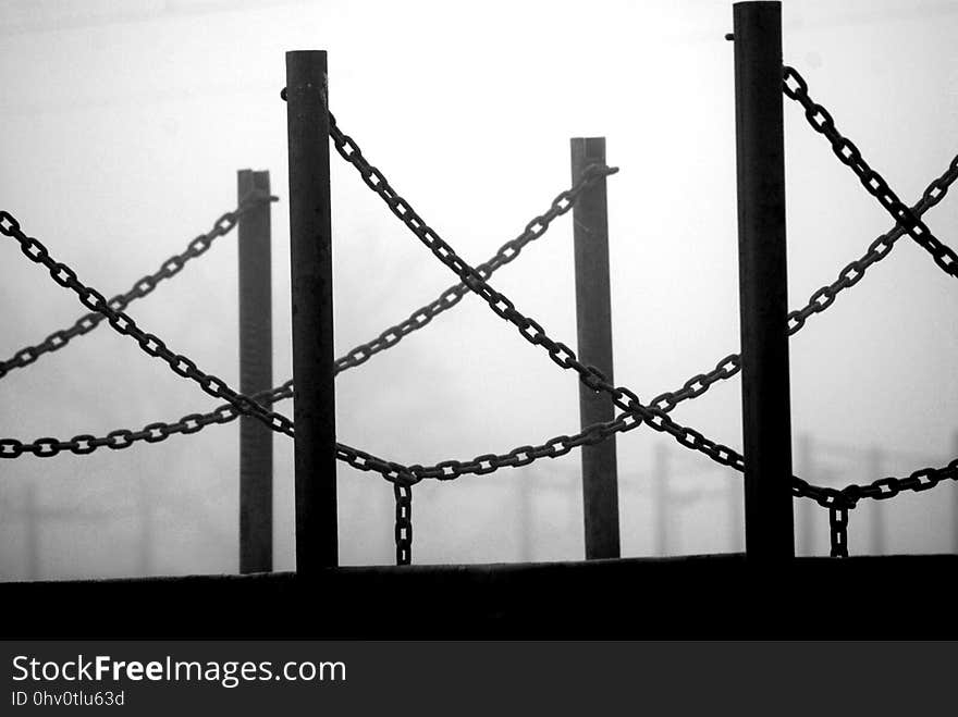 Wire Fencing, Black And White, Monochrome Photography, Structure