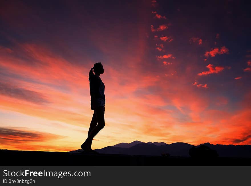 Sky, Silhouette, Sunrise, Afterglow