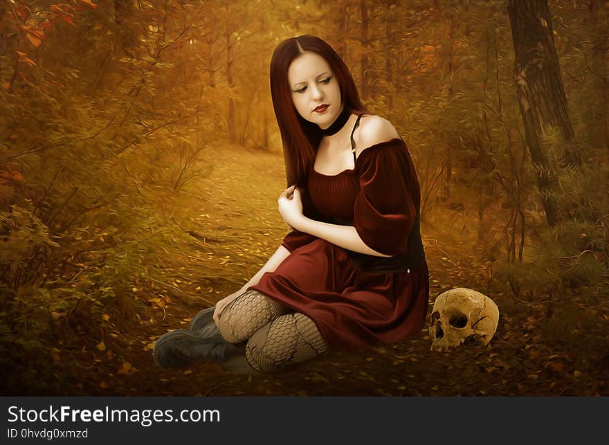 Girl, Lady, Computer Wallpaper, Autumn