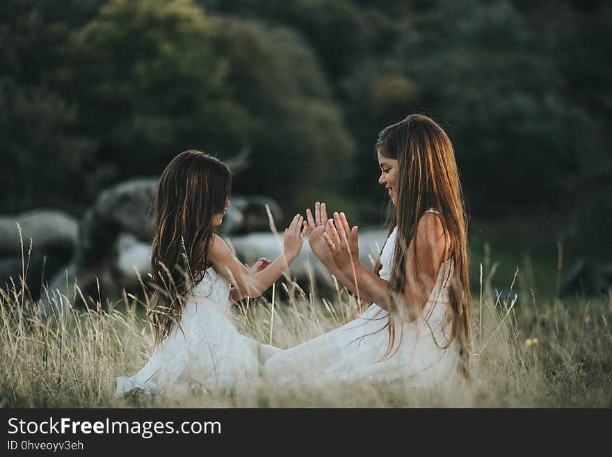 Photograph, Grass, Girl, Beauty