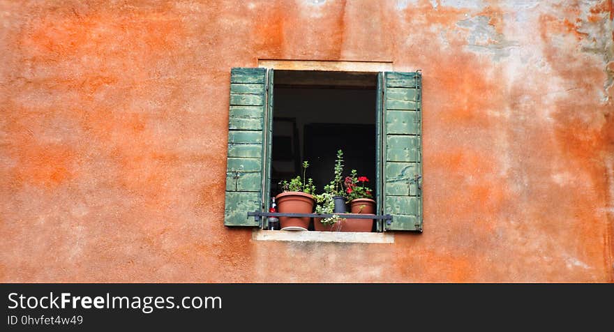 Wall, Window, Brick, Facade